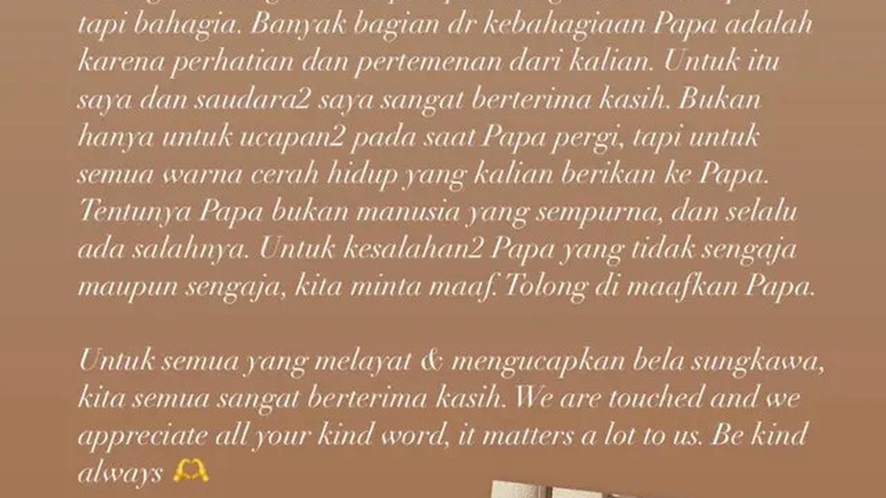 Nasihat Ayah Baim Wong Sebelum Meninggal: Kalau Kita Baik, Hidup Akan Lebih Ringan dan Bercahaya