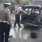 Mobil terbakar karena isi pertalite dengan tangki tambahan di SPBU di Kebumen. (Foto: Liputan6.com/Humas Polres Kebumen)