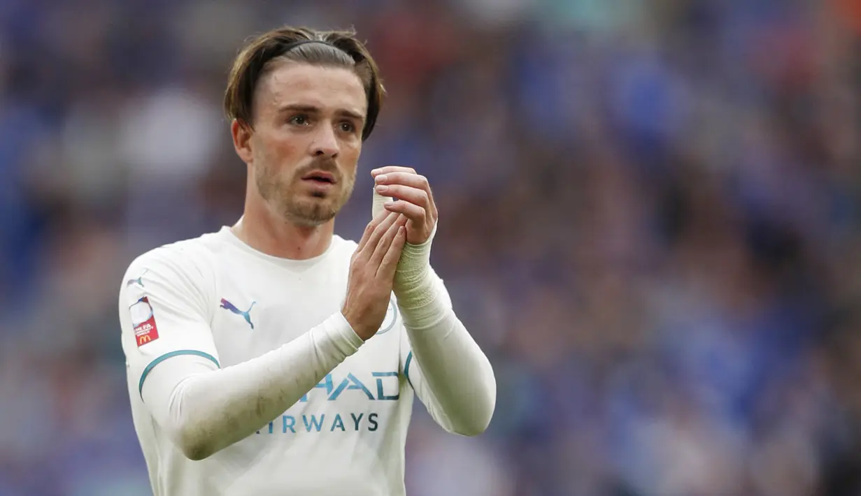 Jack Grealish - Rekrutan anyar Manchester City ini merupakan pemain berstatus termahal Liga Inggris. Ditebus dari Aston Villa seharga 105 juta pounds, Grealish juga mendapat gaji sebesar 300 ribu pounds per pekan di klub barunya. (Foto: AFP/Adrian Dennis)