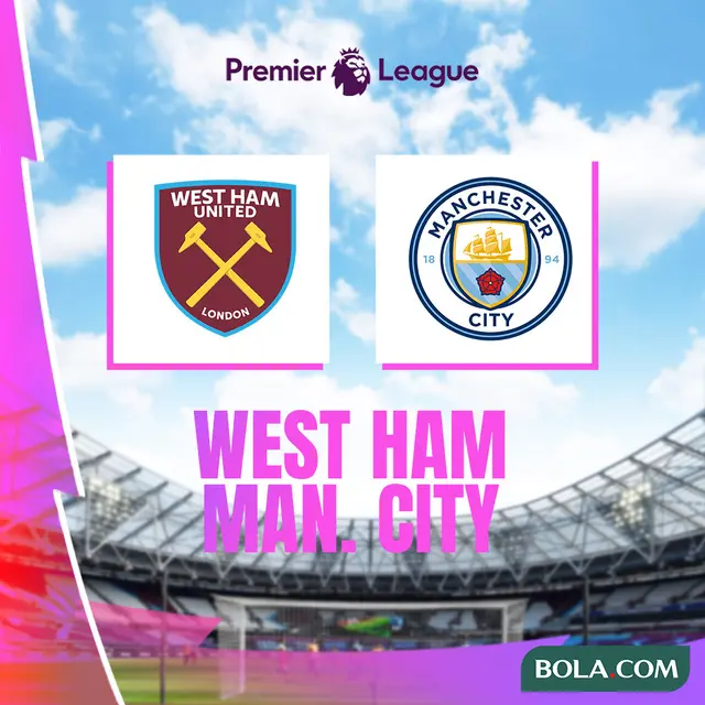 Liga Inggris - West Ham United Vs Manchester City