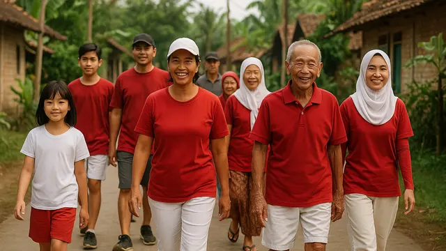 Jalan santai 17 Agustus (Foto: ChatGPT)