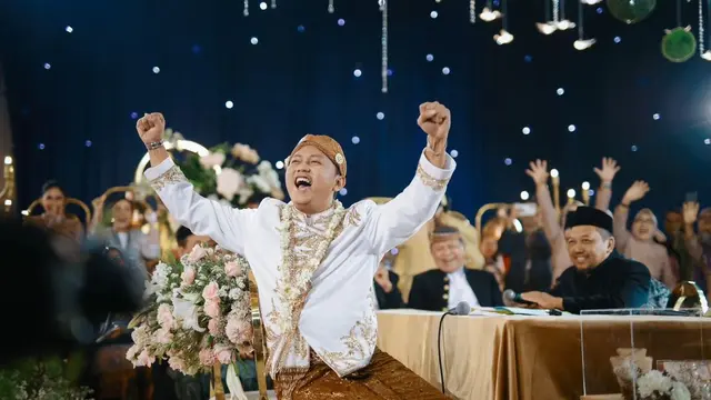 Pernikahan Denny Caknan dan Bella Bonita. (Foto: Dok. Instagram @denny_caknan)