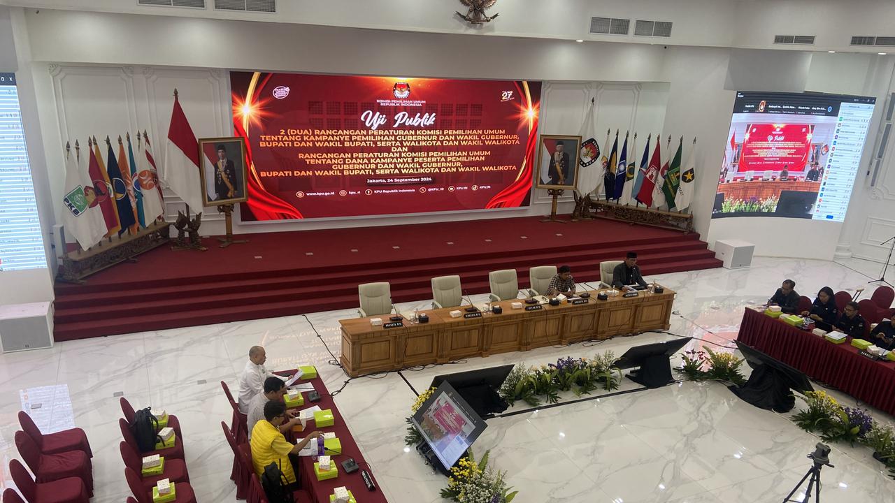 Uji Publik Rancangan Peraturan KPU di Kantor Pusat KPU RI, Selasa (24/9/2024) (Istimewa)