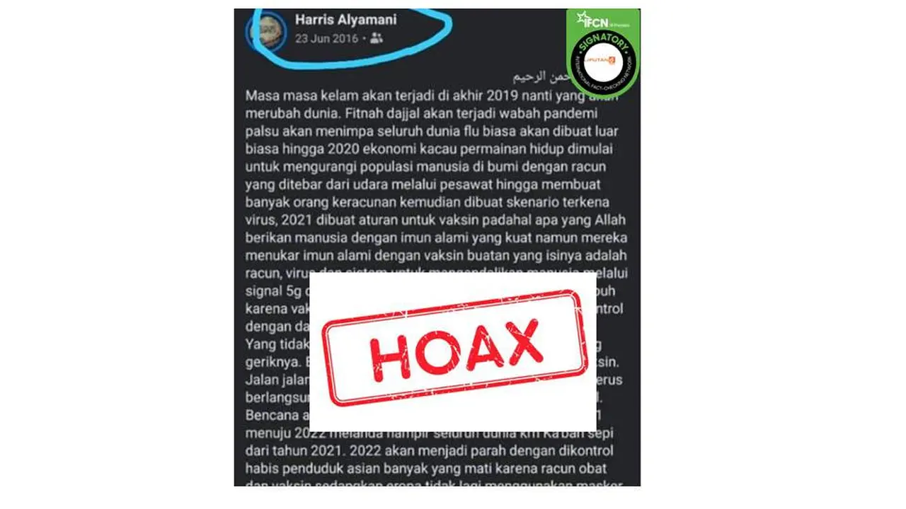 Cek Fakta prediksi pandemi covid-19 sejak 2016