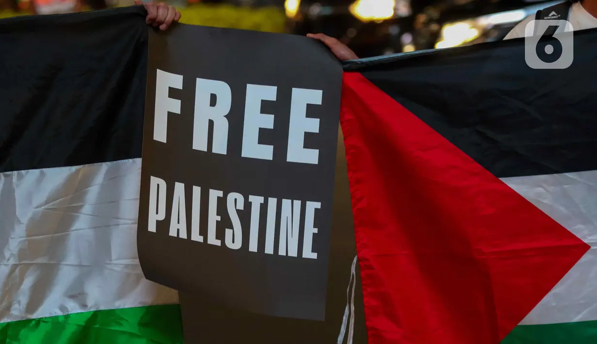 Mereka mendesak agar dilakukannya gencatan senjata dan mengutuk keras genosida yang dilakukan Israel. (Liputan6.com/Herman Zakharia)