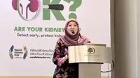 Direktur Jenderal Pencegahan dan Pengendalian Penyakit Tidak Menular Kemenkes RI, Siti Nadia Tarmizi mengungkap data sementara peserta Cek Kesehatan Gratis (CKG), Jakarta (12/3/2025). Foto: Liputan6.com/Ade Nasihudin.