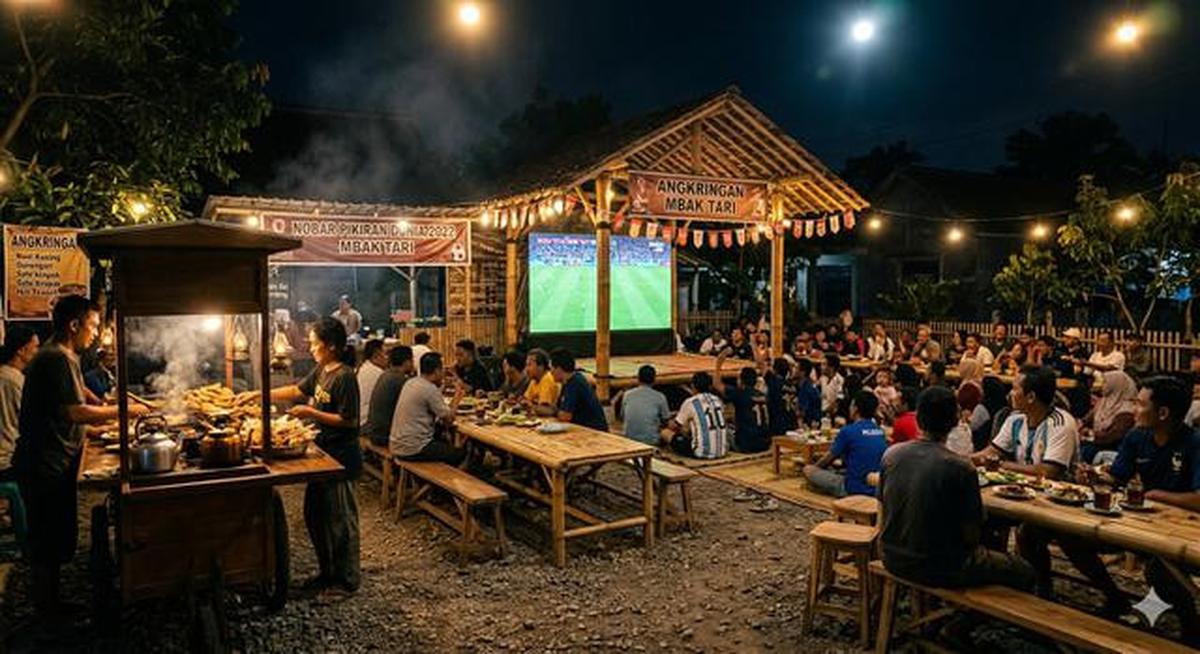 6 Inspirasi Desain Angkringan di Desa dengan Tempat Nobar Piala Dunia, Modern dan Estetik