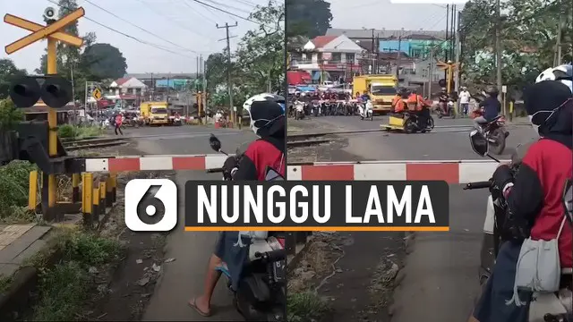 Setelah cukup lama menunggu ternyata yang melintas bukanlah kereta api.