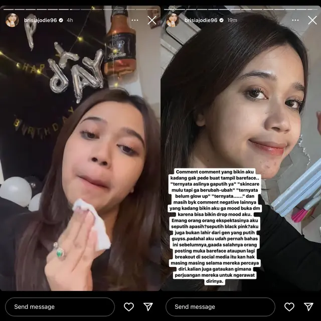 Unggahan Brisia Jodie di Insta Story