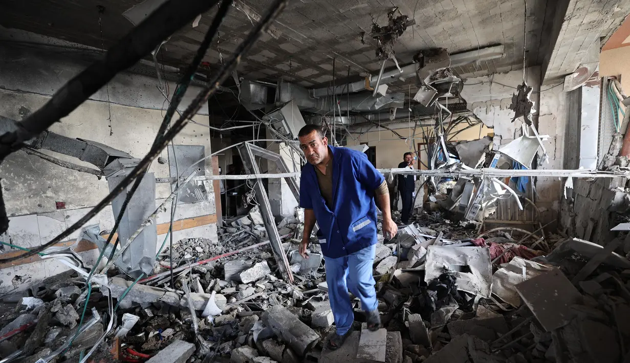 Sebelumnya, Israel menuding rumah sakit di Gaza Selatan tersebut menampung para milisi Hamas. (Eyad BABA/AFP)