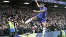 Aksi penyerang Chelsea, Diego Costa merayakan gol ke-4 yang dicetaknya saat melawan Stoke City pada laga Premier League di Stamford Bridge, (31//12/2016). Chelsea menang 4-2.   (Reuters/Eddie Keogh)