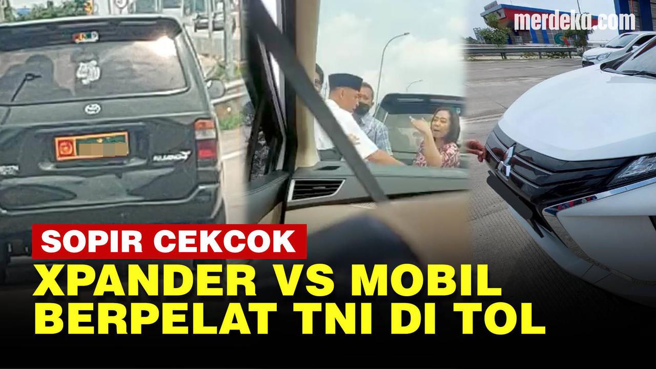 VIDEO: Cekcok Pengemudi Xpander dengan Pengendara Mobil Pelat TNI di Jalan Tol