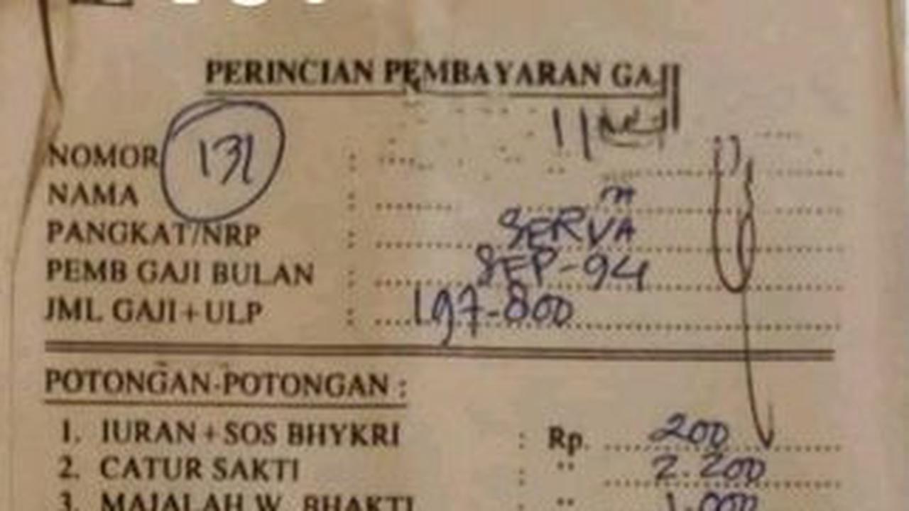 Dalam keterangan, diketahui jika slip gaji tersebut diberikan pada periode bulan September tahun 1994.