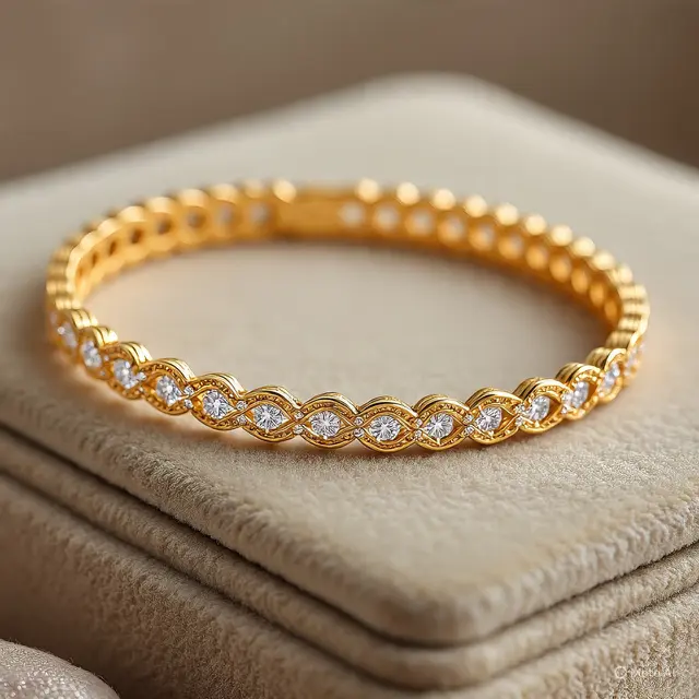 Gelang Emas White Diamond (Created by Meta AI)