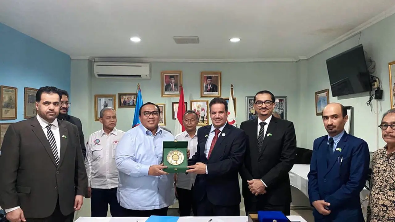 Presiden KSPSI Andi Gani Nena Wea menerima delegasi pimpinan serikat pekerja Arab Saudi