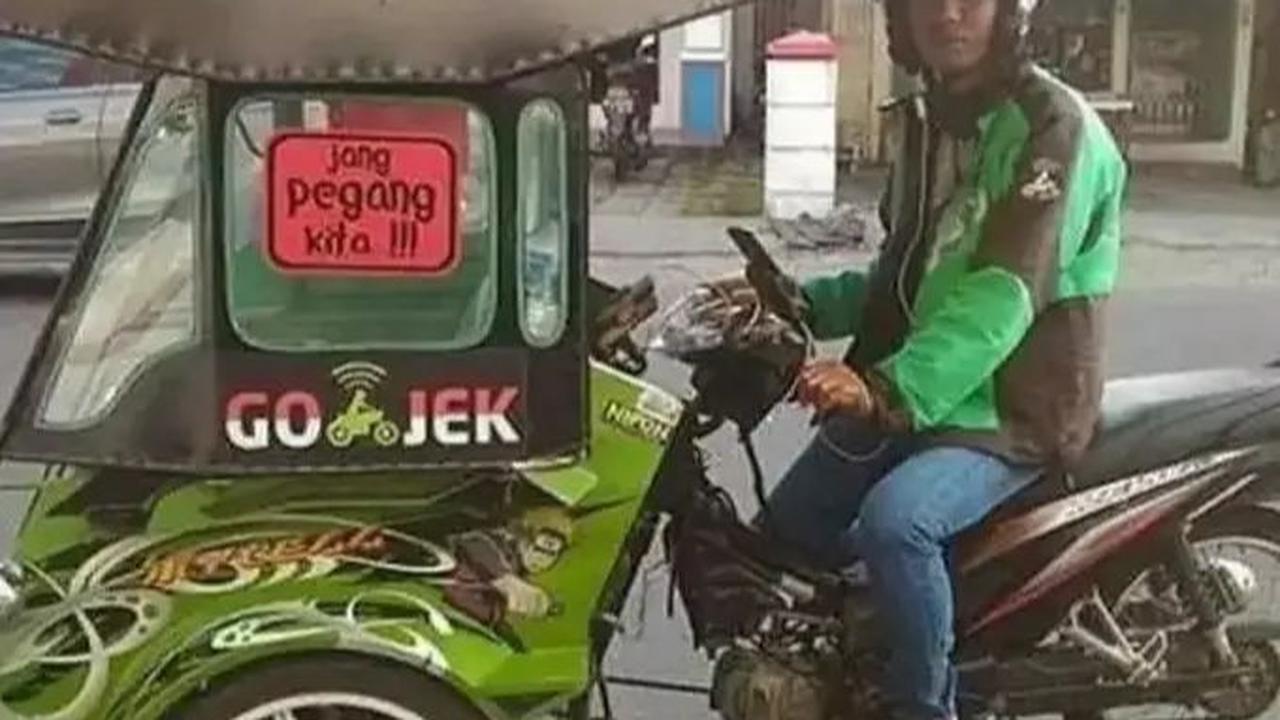 9. Kombinasi antara Becak dan Ojol