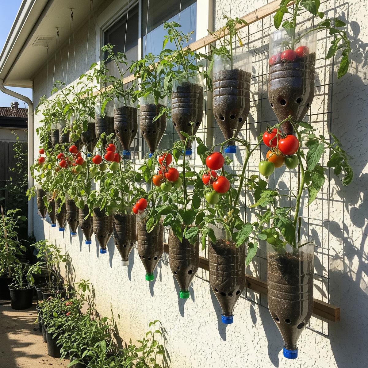 Cara Membuat Kebun Tomat Gantung dari Botol Bekas (AI)