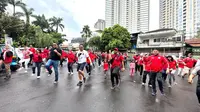 Dewan Pimpinan Cabang Taruna Merah Putih (TMP) Jakarta Selatan menggelar Senam Indonesia Cinta Tanah Air (SICITA) bersama warga di Taman Martimbang, Kelurahan Gunung, Kecamatan Kebayoran Baru, Jakarta Selatan (Istimewa)