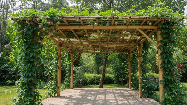 Pergola Bambu untuk Tanaman Markisa