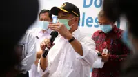 Menko PMK Muhadjir Effendy ungkap stok plasma konvalesen secara nasional masih sangat sedikit saat kunjungan di Kantor PLN Kota Surabaya dan UDD PMI Surabaya, Selasa (16/2/2021). (Kementerian Koordinator Bidang Pembangunan Manusia dan Kebudayaan)