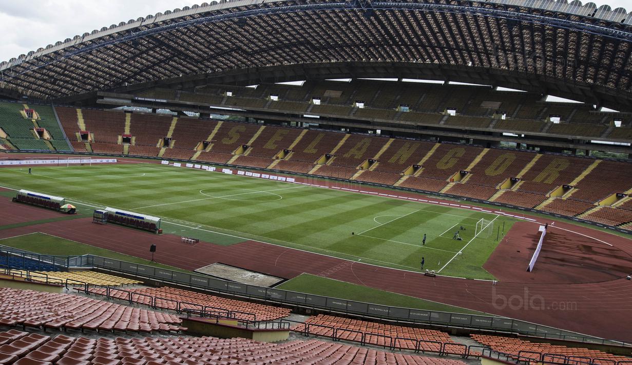 Suasana Stadion Shah Alam yang akan menjadi tempat pertandingan Grup B cabang sepak bola SEA Games 2017 Malaysia antara Indonesia melawan Thailand pada Selasa (15/8/2017). (Bola.com/Vitalis Yogi Trisna)