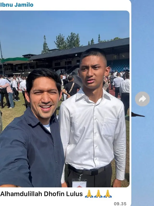 Momen Haru Ibnu Jamil Hadiri Kelulusan Sang Putra yang Lolos Akmil/Instagram/@ibnujamilo