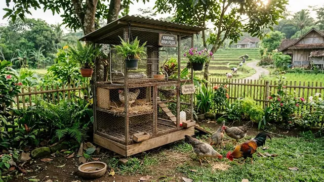 Ide Kandang Ayam Mini dari Kawat Ram Rak Piring Bekas