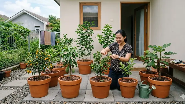Tips Menata Kebun Buah Mini di Rumah Type 27 (Foto: Gemini AI)