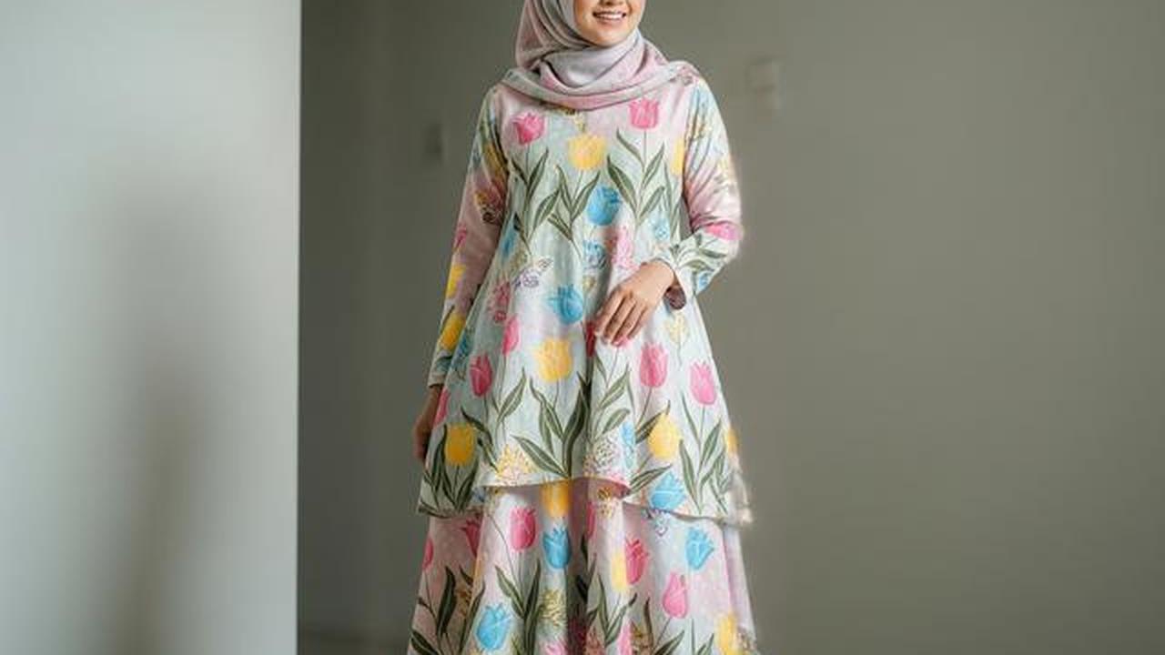 8 Model Gamis Batik Motif Bunga Pastel, Cocok Jadi Tren Busana Muslimah di 2026