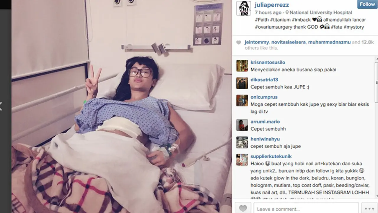 Julia Perez Sukses Jalani Operasi Penyelamatan Ovarium