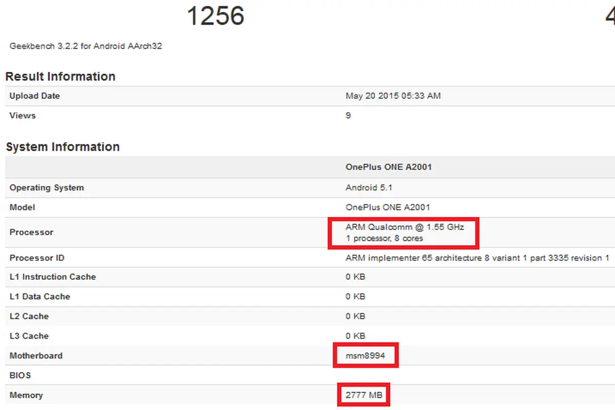 Spesifikasi OnePlus 2 Terungkap Lewat Benchmark