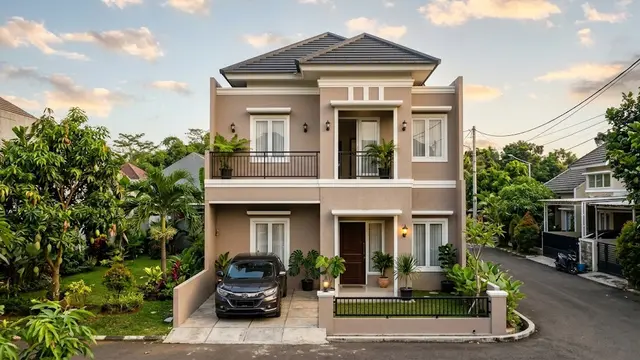 Warna Cat Rumah 2 Lantai yang Terlihat Elegan/AI Generated