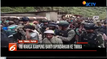 Demi keamanan, warga Kampung Banti selanjutnya dipindahkan Satgas Gabungan Penanggulangan Kelompok Kriminal Bersenjata (KKB) ke Kota Tmika.