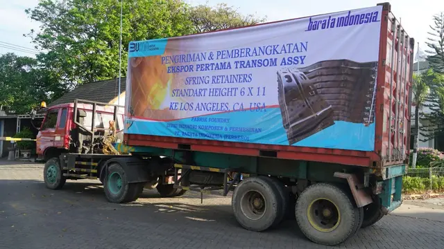 PT Barata Indonesia (Persero) melakukan ekspor perdana produk Transom Assy ke Amerika Serikat (AS). (Dok Barata)