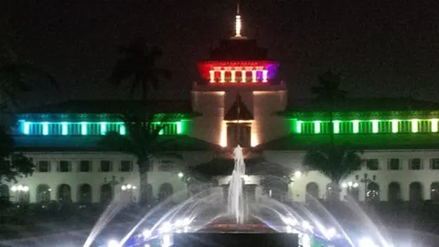Gedung Sate saat malam. ©2014 Merdeka.com
