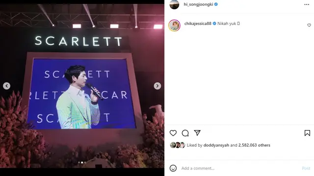 Song Joong Ki - Chika Jessica (Foto: Instagram/@hi_songjoongki)