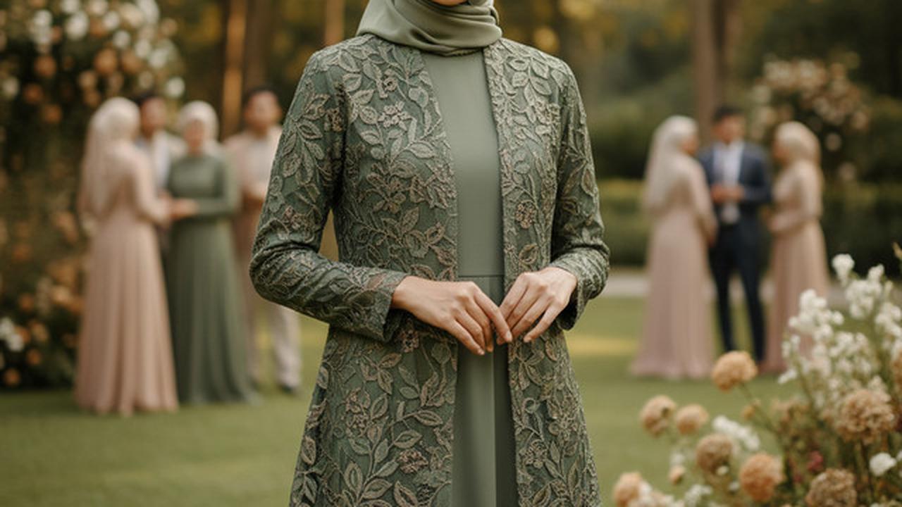 Cara Memadukan Gamis Brokat dengan Blazer agar Tidak Berlebihan, Tetap Anggun dan Modern