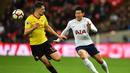 <p>Watford. Dari total 12 kali pertemuan dengan Watford di semua ajang, Son Heung-min berhasil mencetak 6 gol dan 2 assist serta membawa Tottenham Hotspur 9 kali menang dan 3 kali imbang. Gol terakhir ke gawang Watford dicetak pada pekan ke-3 Liga Inggris musim 2021/2022, 29 Agustus 2021 dalam laga yang berkesudahan 1-0. (AFP/Glyn Kirk)</p>