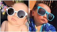 Deretan gaya anak selebriti saat berjemur dengan kacamata. (Sumber: Instagram/@keeneatharrazka/@rogerojey)