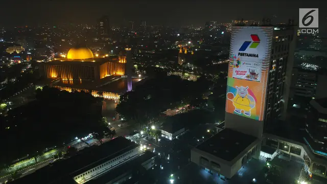Keren, Video Raksasa Asian Games 2018 Hiasi Gedung Pertamina