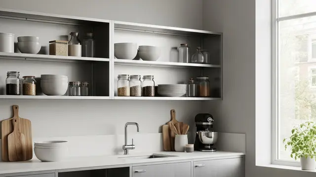 Model Lemari Dapur Minimalis Terbaru Aluminium (Image by Gemini AI)