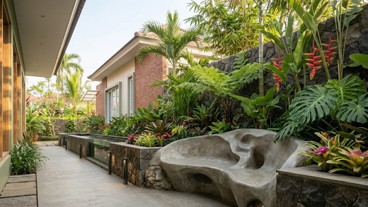 Model Bangku Taman Permanen dari Semen yang Awet