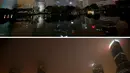 Kombinasi foto yang menunjukkan distrik keuangan Pudong sebelum dan saat memperingati Earth Hour di Shanghai, Cina (19/3/2016). (Reuters/Aly Lagu)