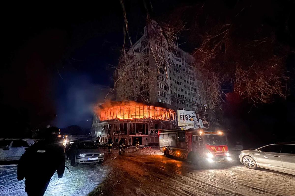 FOTO: Serangan Besar Besaran Drone Rusia Guncang Zaporizhzhia Ukraina