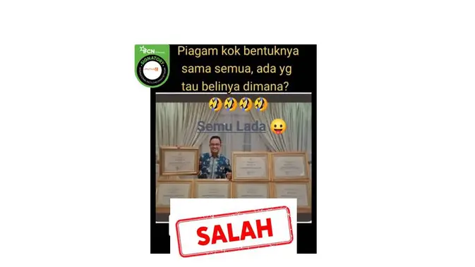 <p>Cek Fakta Anies Baswedan foto piagam palsu</p>