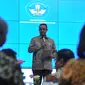 Mendikbud Anies Baswedan saat menyampaikan hasil kinerja selama setahun menjabat di kantor Kemendikbud, Rabu (30/12). Anies menyampaikan syarat kelulusan dalam ujian nasional yang terus menerus menjadi masalah. (Liputan6.com/Faisal R Syam)