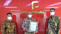 Penghargaan Indonesia Best Business Transformation 2021 dari Majalah SWA. (Foto:Dok.Elnusa Petrofin)