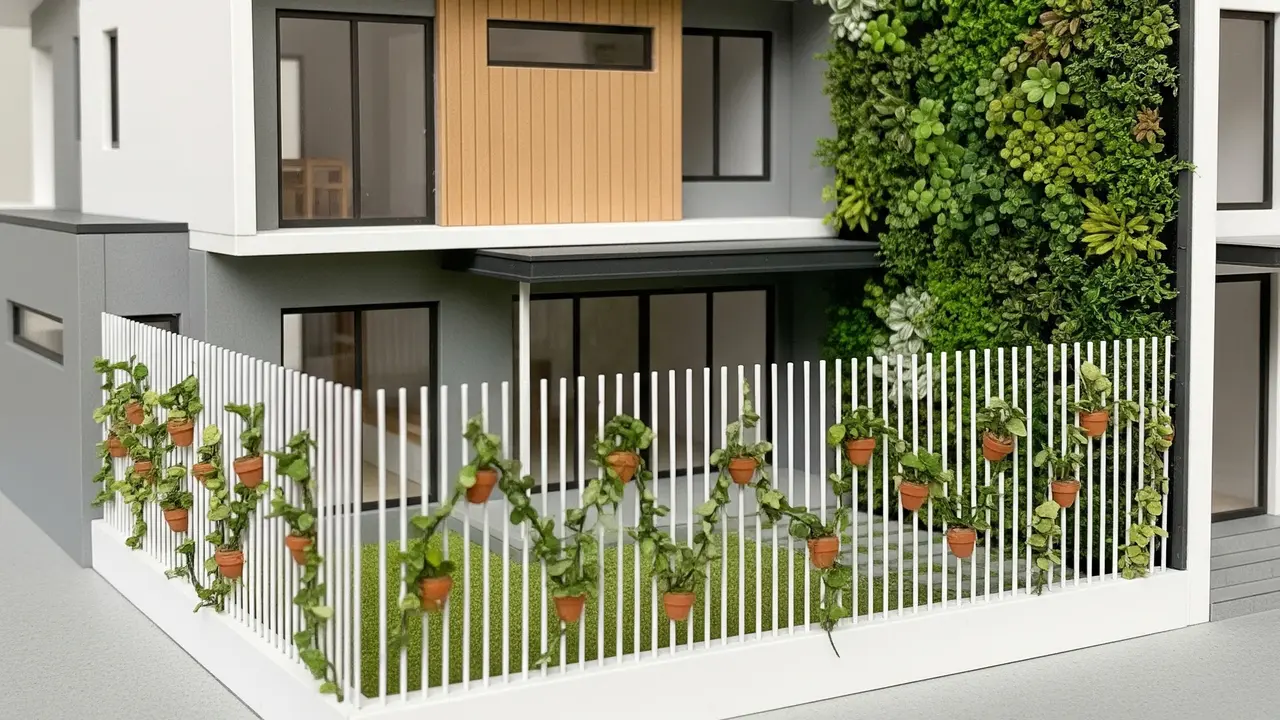 Model Rumah Kecil Tapi Luas dengan Pagar Tanaman Hias Modern Minimalis