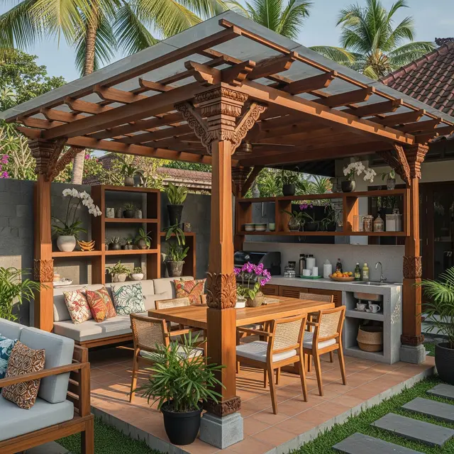 Model Pergola Kayu untuk Halaman Belakang