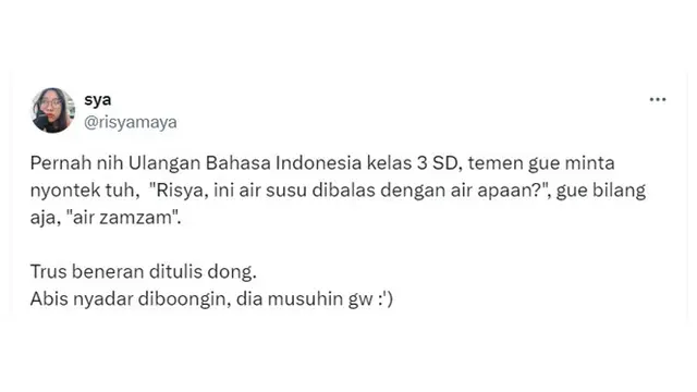 6 Cerita Netizen Jawab Soal Ulangan ketika Duduk di Bangku SD Ini Kocak
